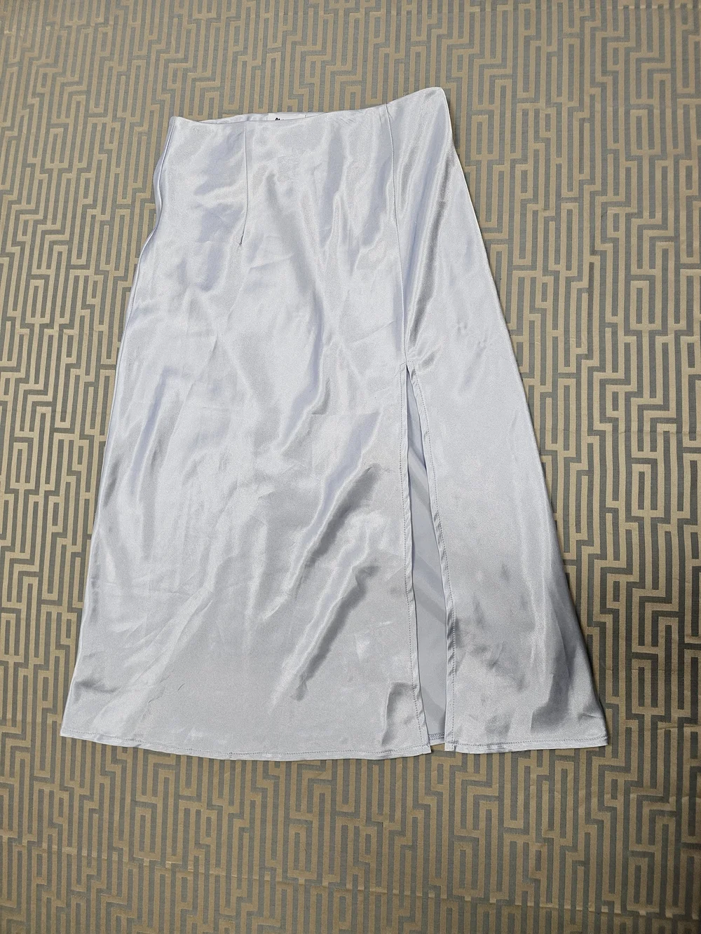 Princess Polly Pale Blue Sati Midi Skirt with Side Slit